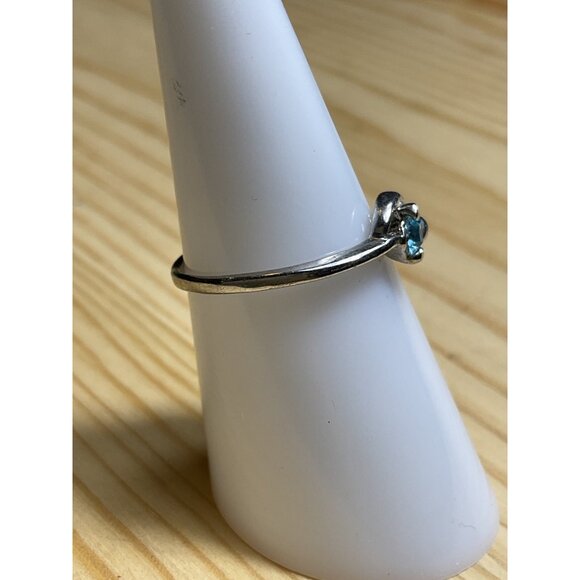 Silver Ring With Delicate Blue Gemstone - Picture 2 of 4